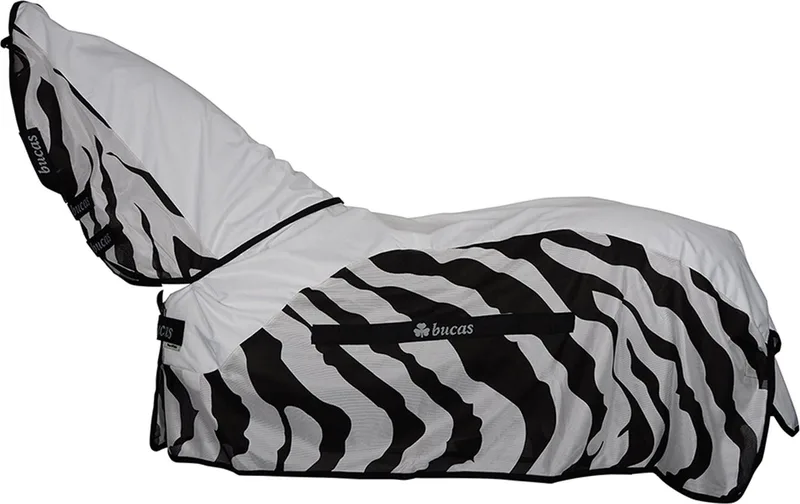 Vliegendeken Bucas Buzz-off Rain Zebra With Neck Zebra - 125/168 de Bucas en Zebra – photo produit