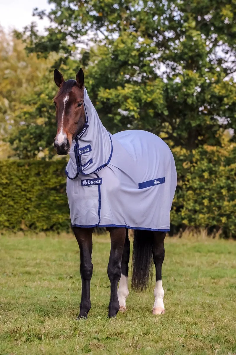 Vliegendeken Buzz-off Full Neck - 195 by Bucas in Blue – product photo