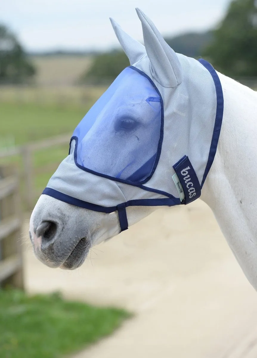 Vliegenmasker Bucas Buzz-off Deluxe With Ears Blauw - XS de Bucas – photo produit