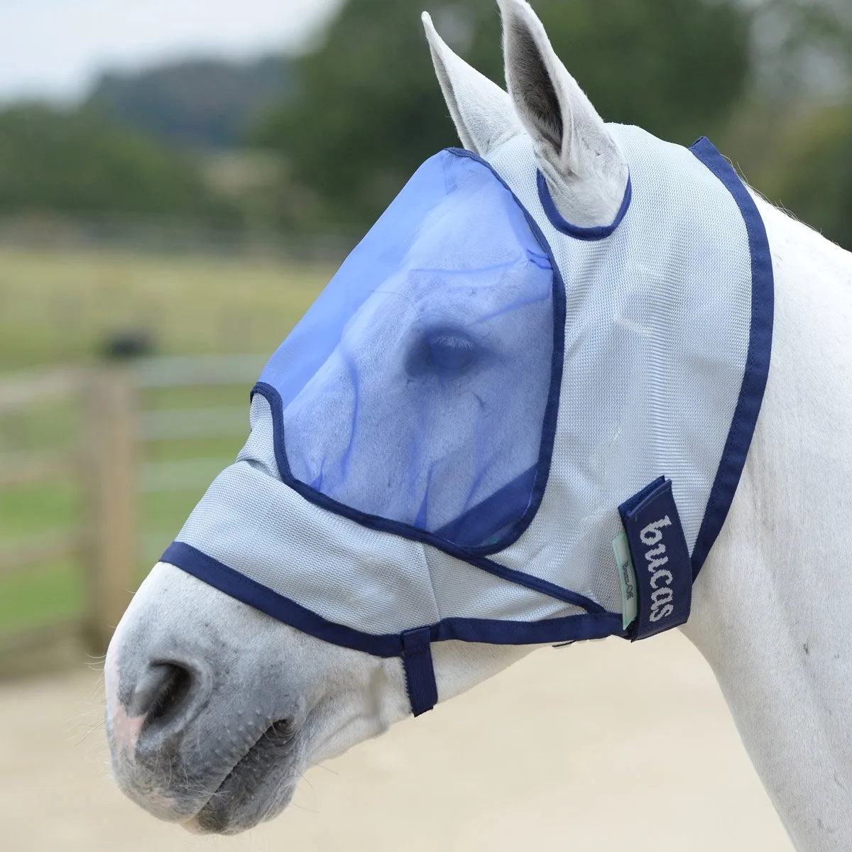 Vliegenmasker Bucas Buzz Off Deluxe With Ears Blauw - XXXS de Bucas – photo produit