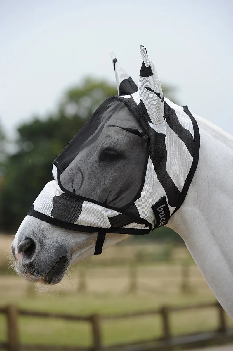 Vliegenmasker Bucas Buzz-off Deluxe Zebra With Ears Zebra - M de Bucas – photo produit
