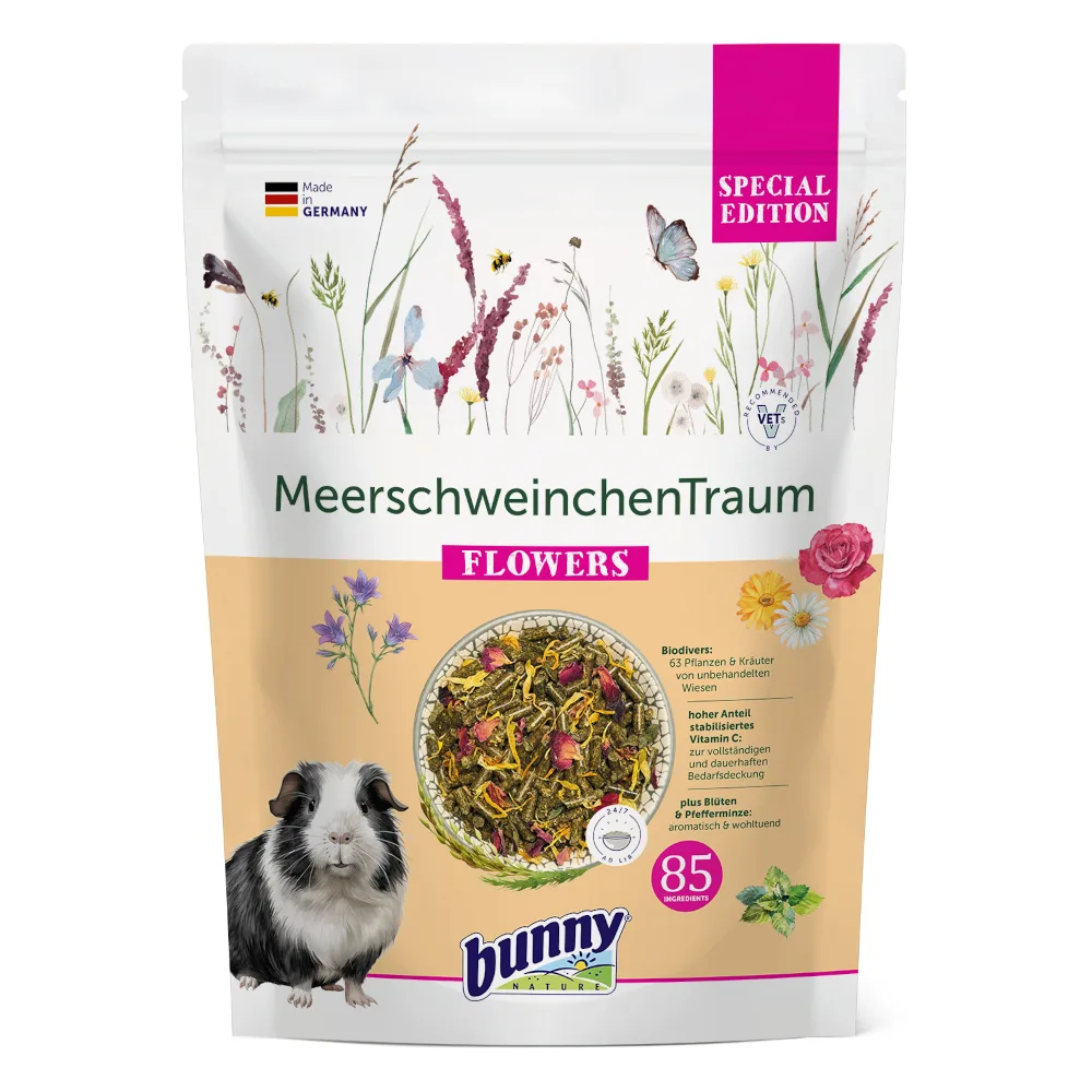 1,5kg konijntje Cavia Dream Special Edition Bloemen Caviavoer van Bunny Nature – productfoto