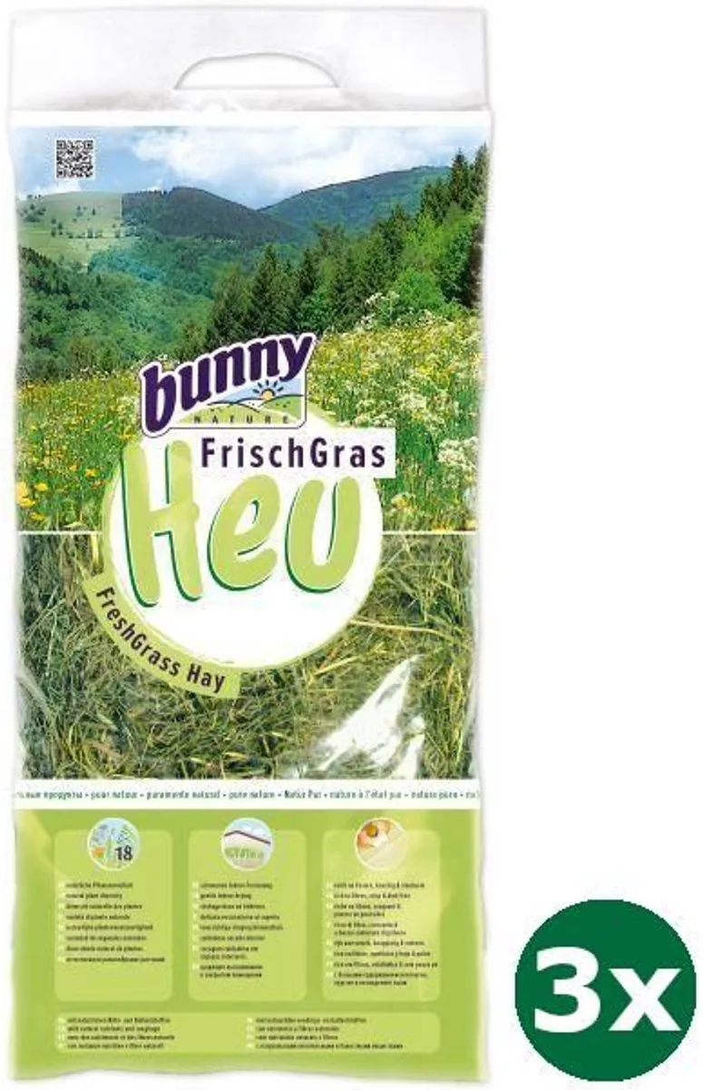 3x3 kg Bunny nature vers gras hooi de Bunny Nature – photo produit