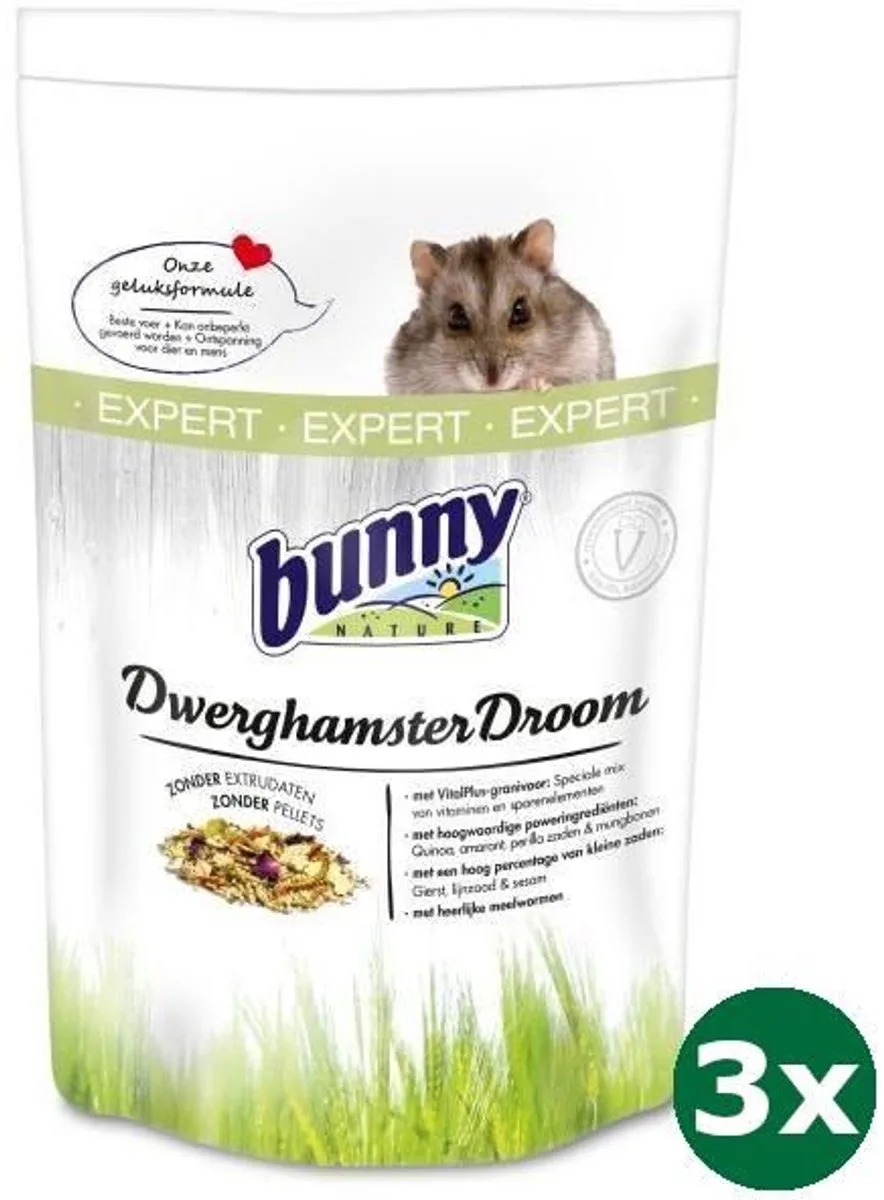 3x500 gr Bunny nature dwerghamsterdroom expert de Bunny Nature – photo produit