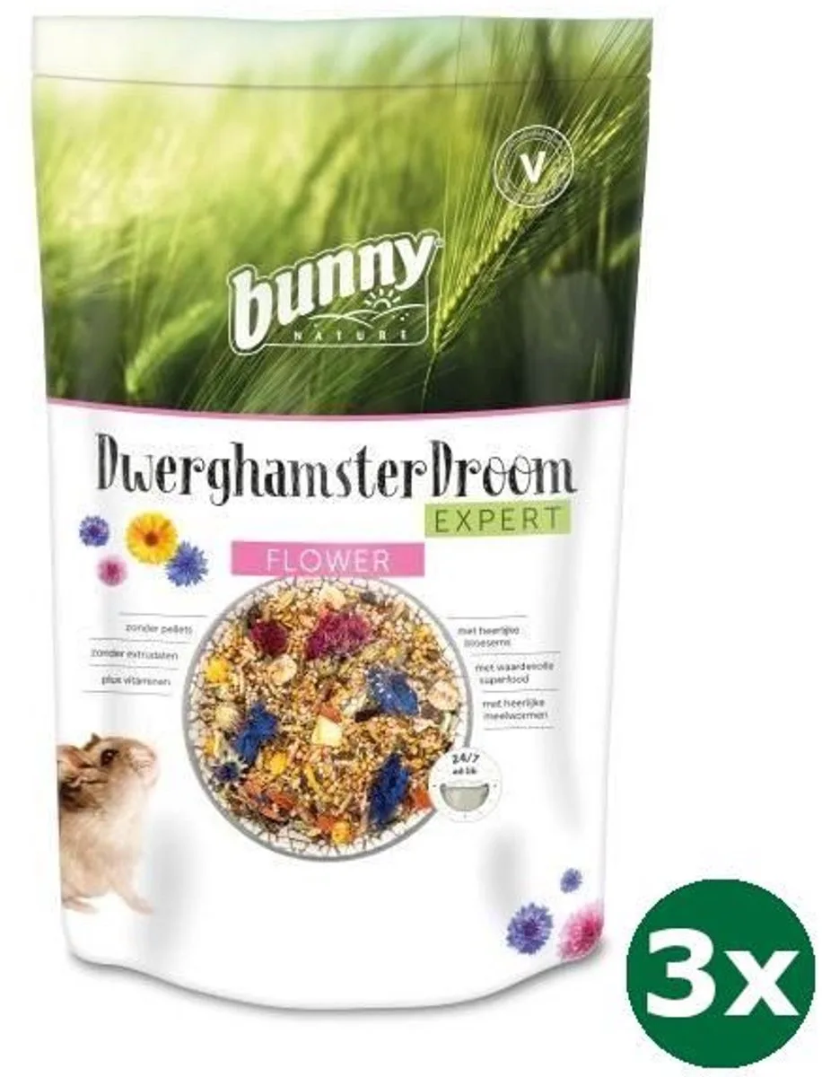 3x500 gr Bunny nature dwerghamsterdroom expert flower fra Bunny Nature – produktbillede