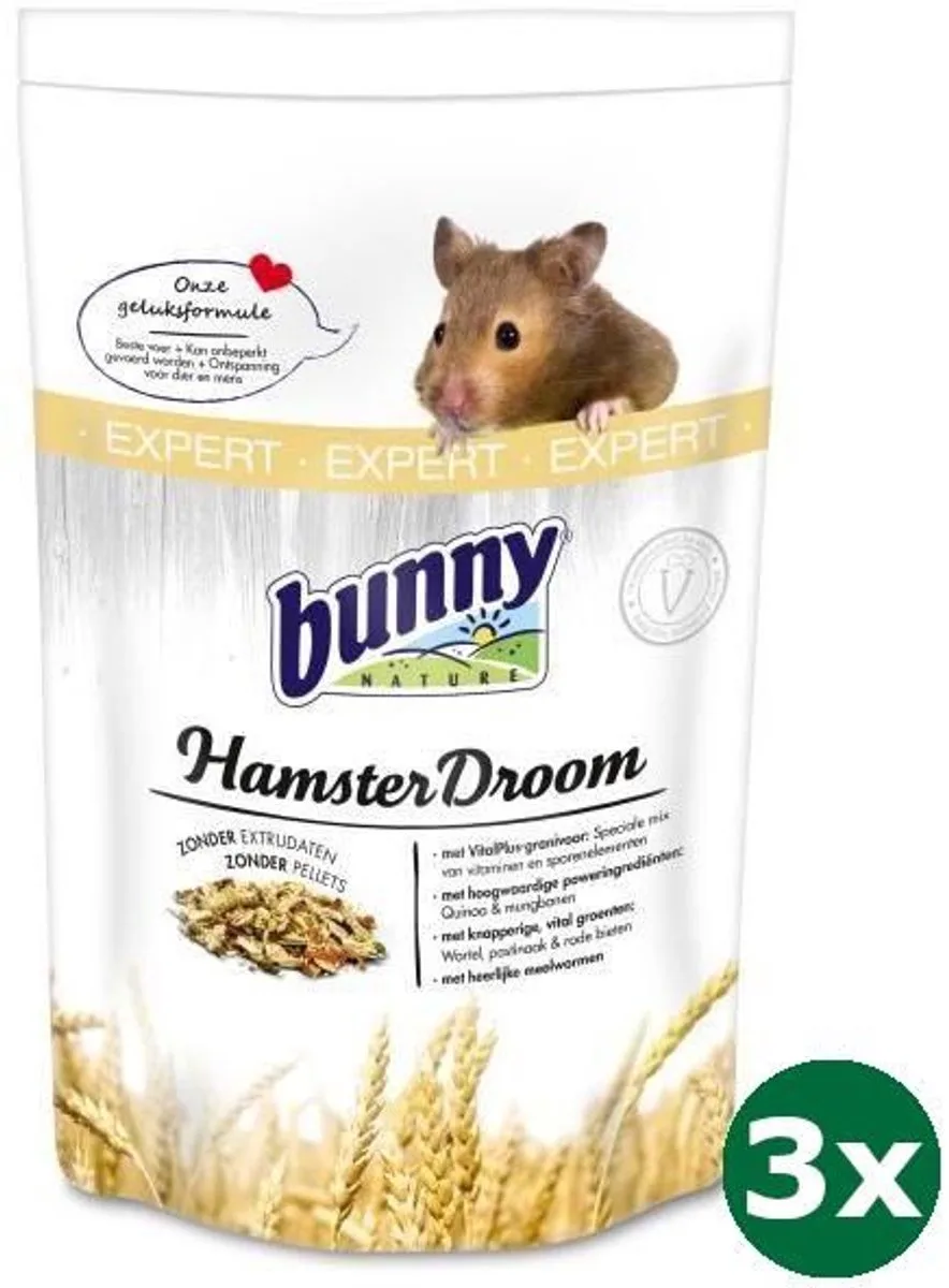 3x500 gr Bunny nature hamsterdroom expert van Bunny Nature – productfoto