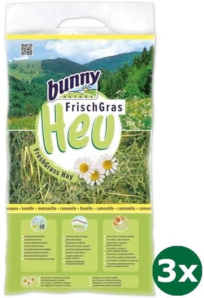 3x500 gr Bunny nature vers gras hooi met kamille de Bunny Nature – photo produit