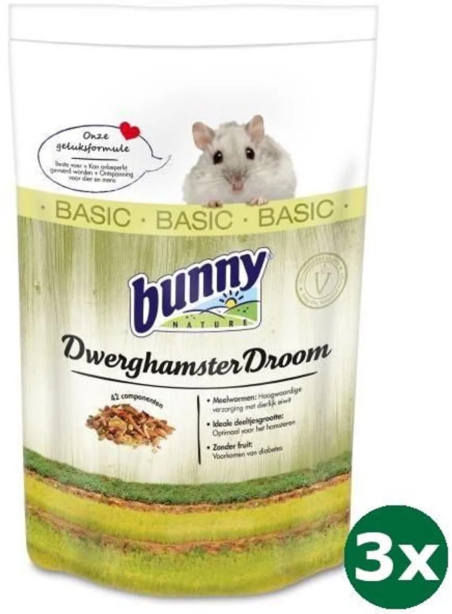 3x600 gr Bunny nature dwerghamsterdroom basic van Bunny Nature – productfoto