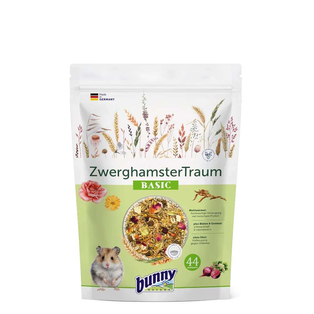 600g Dwerghamster Droom BASIC Bunny Hamstervoer van Bunny Nature – productfoto