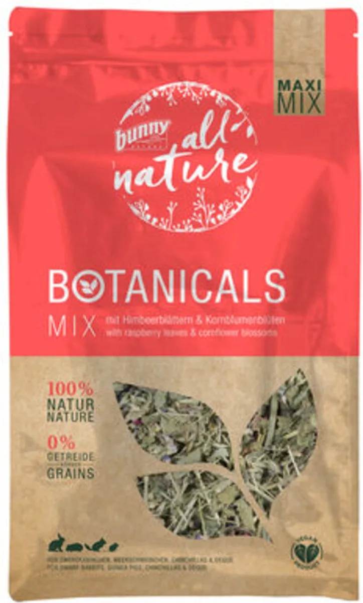Botanicals Konijnensnack Frambozenblad & Korenbloem - 2 x 400 gr - Voordeelverpakking by Bunny Nature – product photo