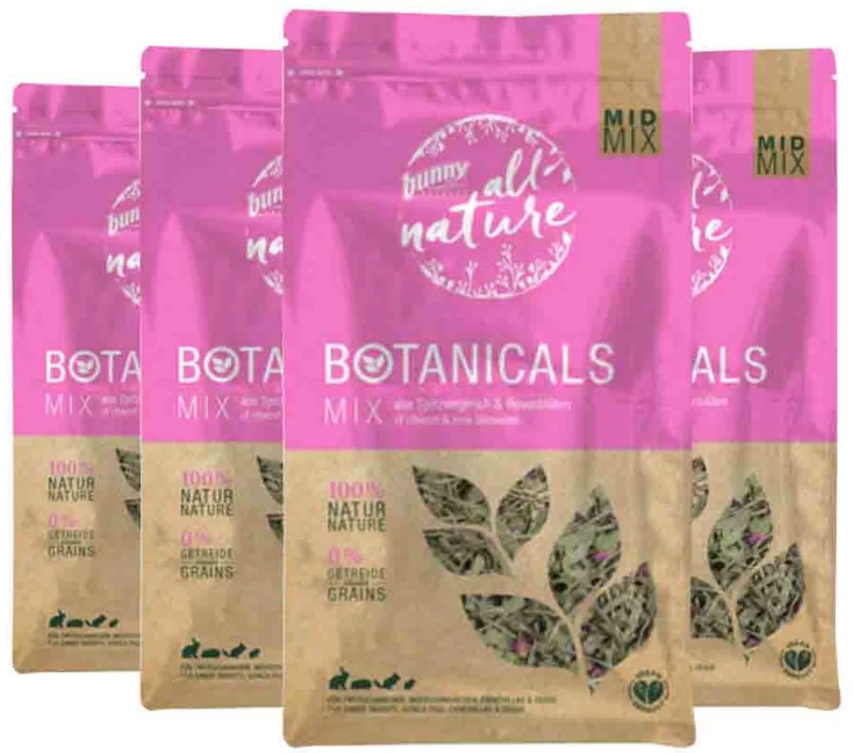 Botanicals Konijnensnack Weegbree - Rozenbloesem - 4 x 120 gr - Voordeelverpakking by Bunny Nature – product photo