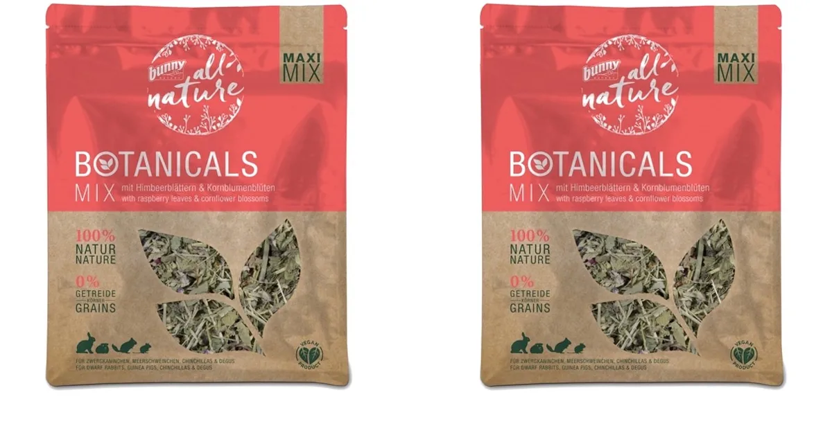 Botanicals Maxi Mix Frambozenblad 400 gram - 2 stuks - Multipack från Bunny Nature – produktbild