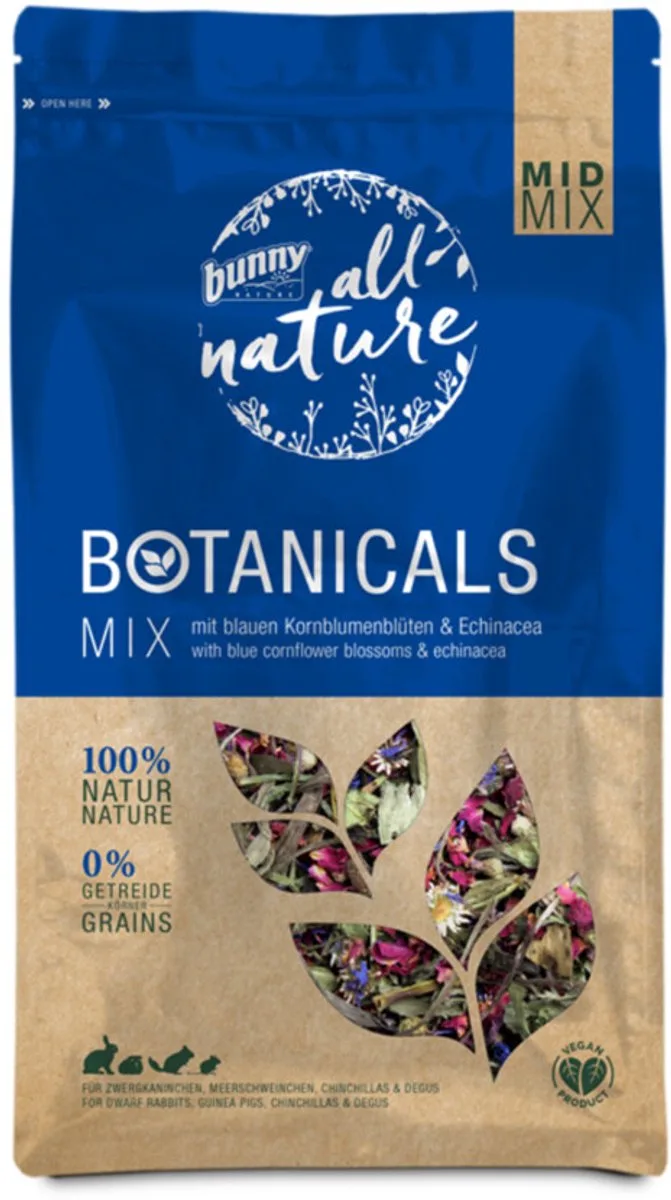 Botanicals Mid Blue Cornflower Blossoms & Echinacea - 4 x 120 gr - Voordeelverpakking by Bunny Nature – product photo