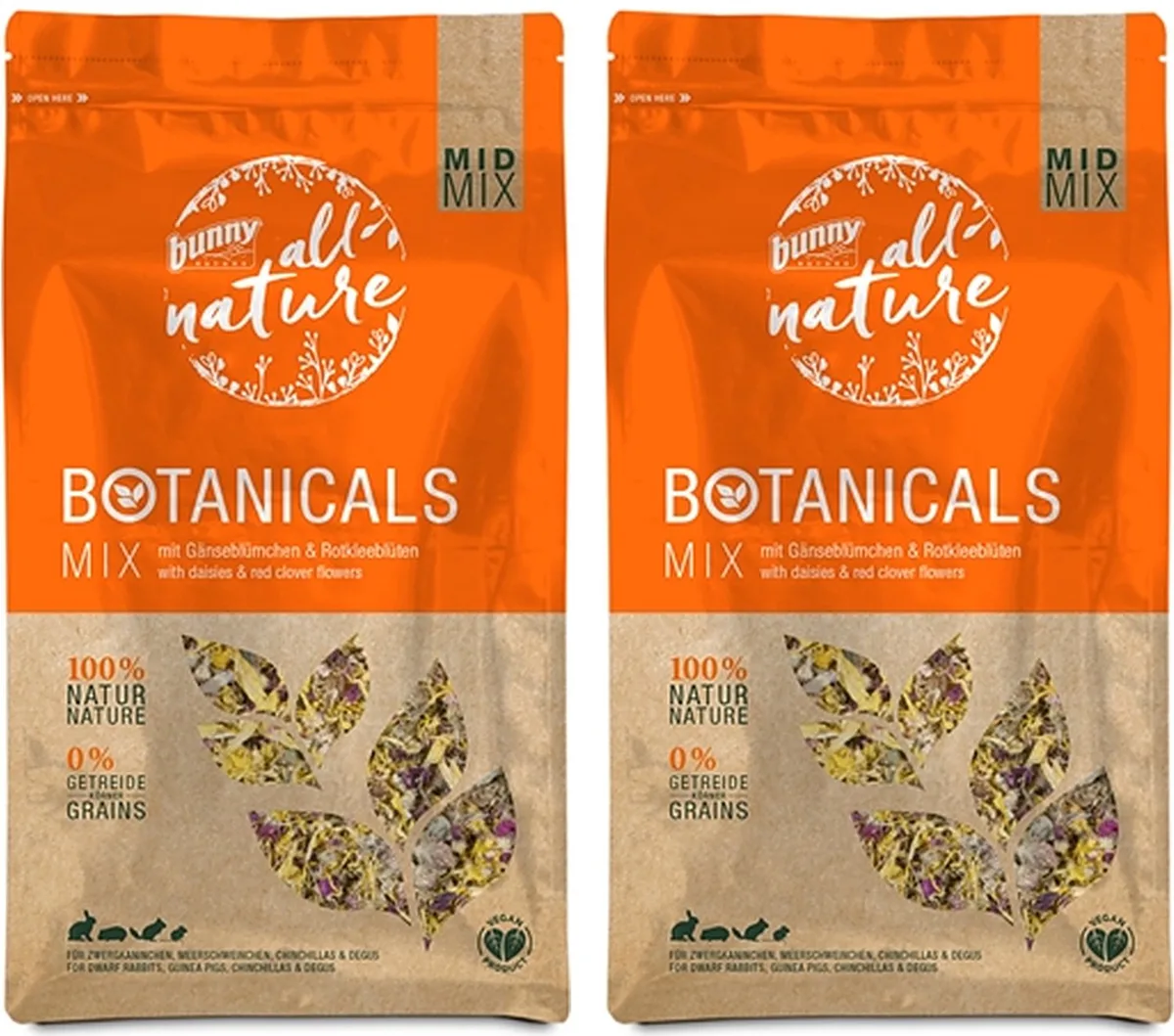 Botanicals Midi Mix - Madelief Rode Klaver 120g - 2 stuks - Multipack de Bunny Nature – photo produit