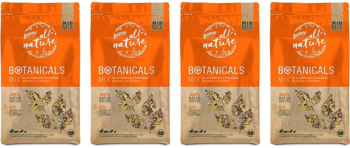 Botanicals Midi Mix - Madelief Rode Klaver - 4 stuks - Multipack de Bunny Nature – photo produit