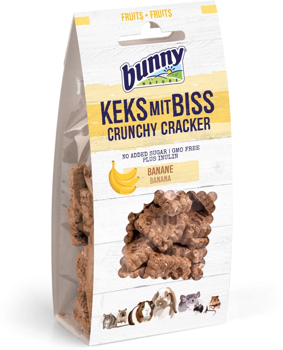 Crunchy Cracker Banaan 50 gr van Bunny Nature – productfoto