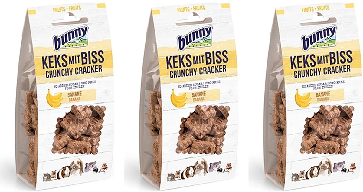 Crunchy Cracker Banaan - Gezonde Krokante Snack - 3 stuks - Multipack de Bunny Nature – photo produit