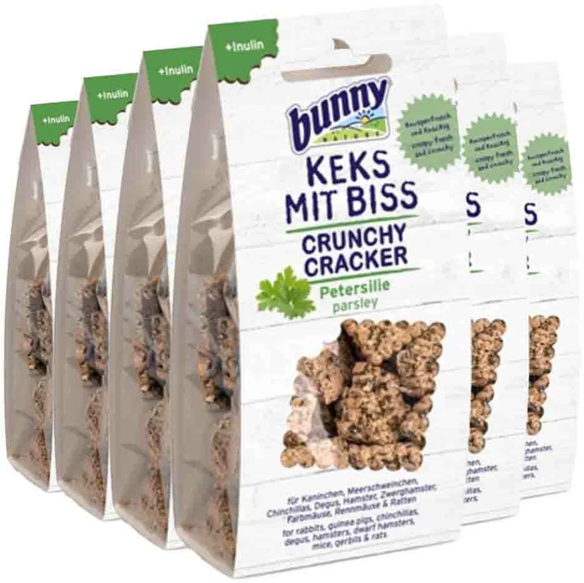 Crunchy Cracker Peterselie - 6 x 50 gr - Voordeelverpakking de Bunny Nature – photo produit