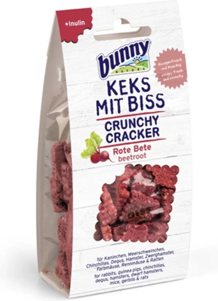 Crunchy Cracker Rode Biet - 6 x 50 gr - Voordeelverpakking från Bunny Nature – produktbild