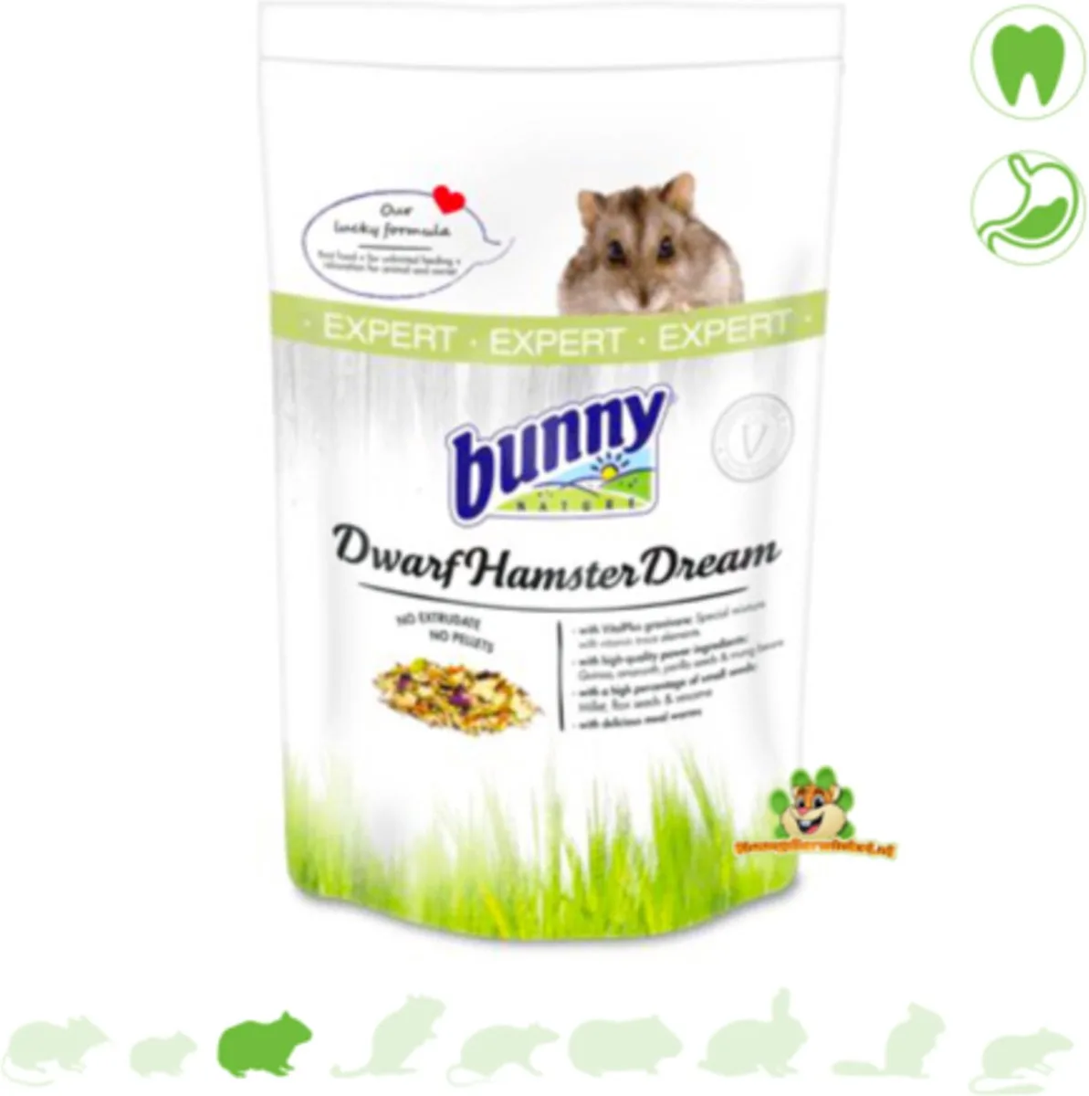 Dwerghamsterdroom Expert - 2 x 500 gr - Voordeelverpakking van Bunny Nature – productfoto