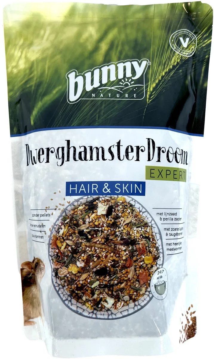 Dwerghamsterdroom Expert Hair & Skin 500 GR van Bunny Nature – productfoto