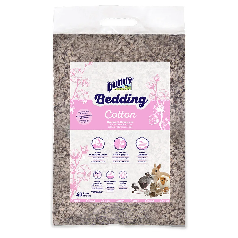 Economy Pack: 2x40l Bunny Bedding Katoen Natuurlijk Strooisel voor Kleine Dieren van Bunny Nature – productfoto