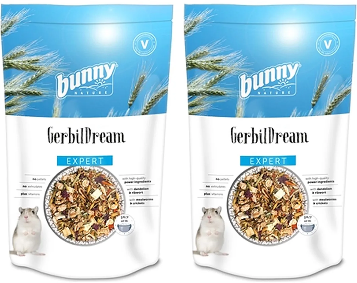 Gerbils Voer Bunny Nature - Gezond Voer met Meelwormen 500g - 2 stuks - Multipack by Bunny Nature – product photo