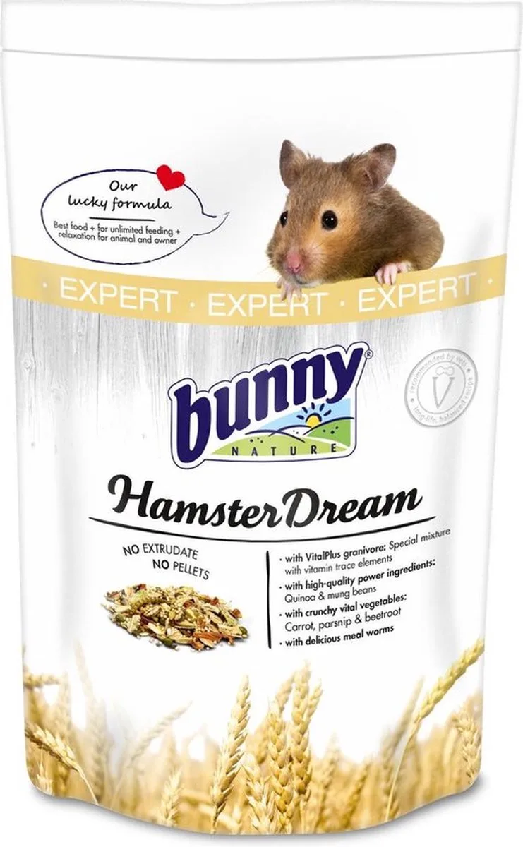 Hamsterdroom Expert - Knaagdierenvoer - 500g fra Bunny Nature – produktbillede