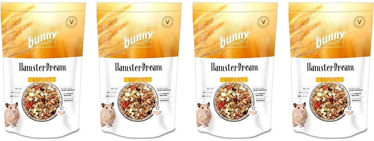 Hamstervoer Bunny Nature - Natuurlijk Hamsterdroom Expert met Granen en Meelwormen - 4 stuks - Voordeelset de Bunny Nature – photo produit