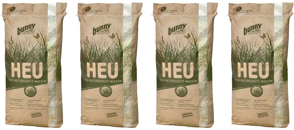 Hooi 600 Gr - Hoogwaardig Natuurweide Hooi voor Knaagdieren - 4 stuks - Voordeelset de Bunny Nature – photo produit