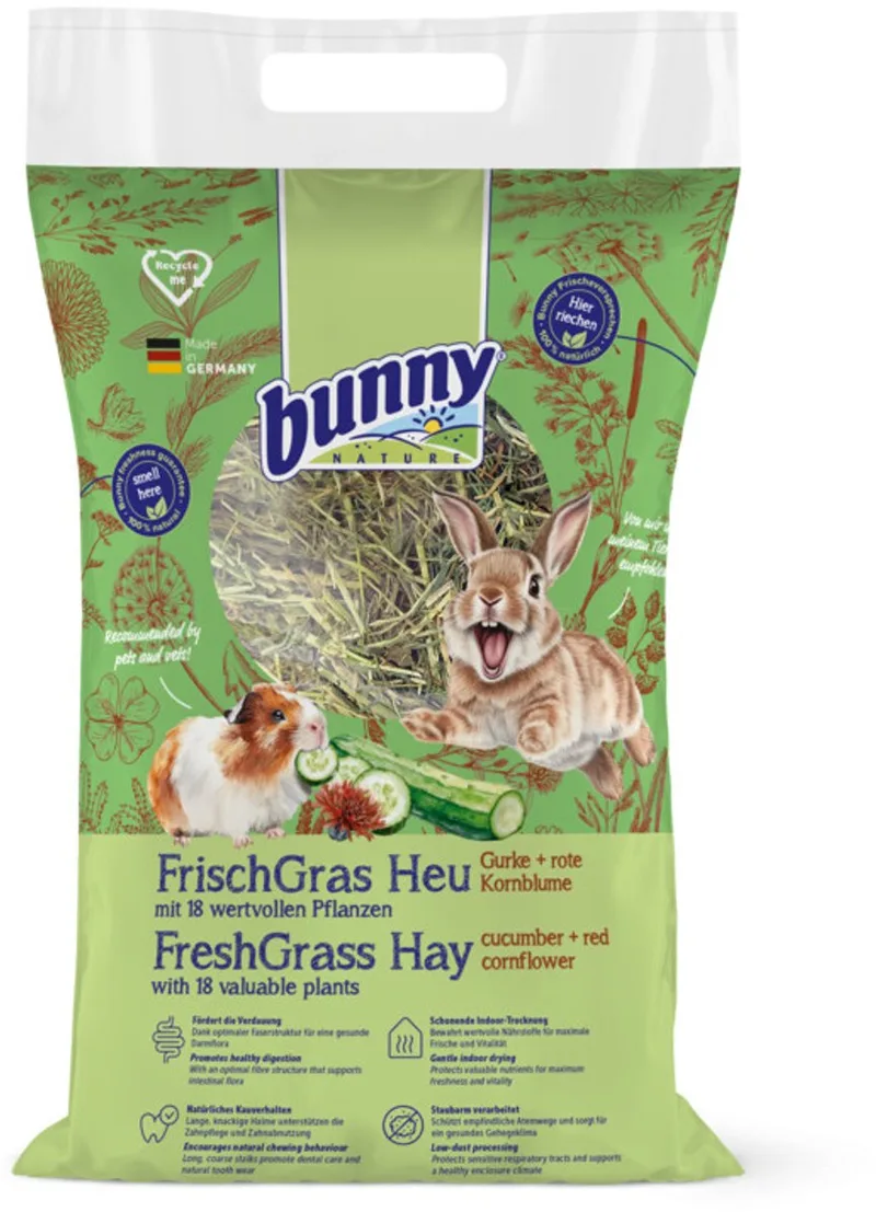 Bunny Nagersnack Mit Frischem Gras Gurke Und Rotem Maiswurm 500g von Bunny Nature – Produktfoto