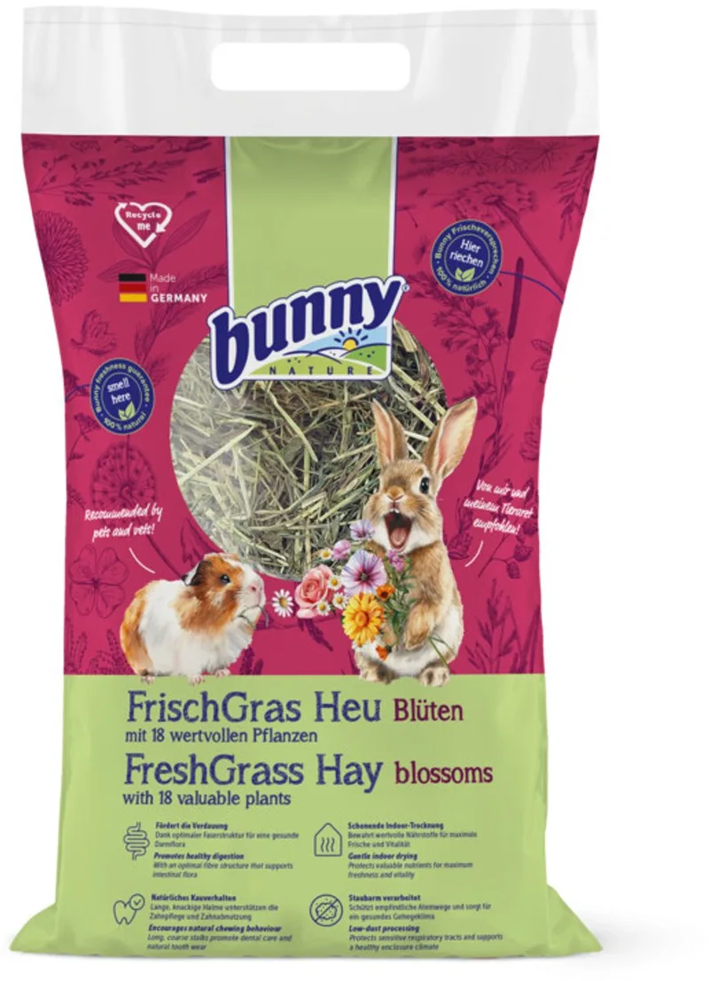 Knaagdiervoer Vers Gras Hooi Bloesem - 500 gr by Bunny Nature – product photo