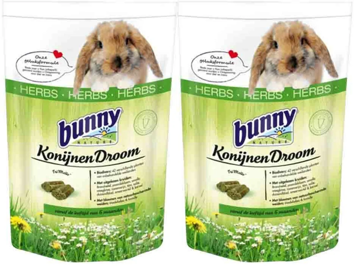 Konijnendroom Herbs - 2 x 1,5 kg - Voordeelverpakking fra Bunny Nature – produktbillede