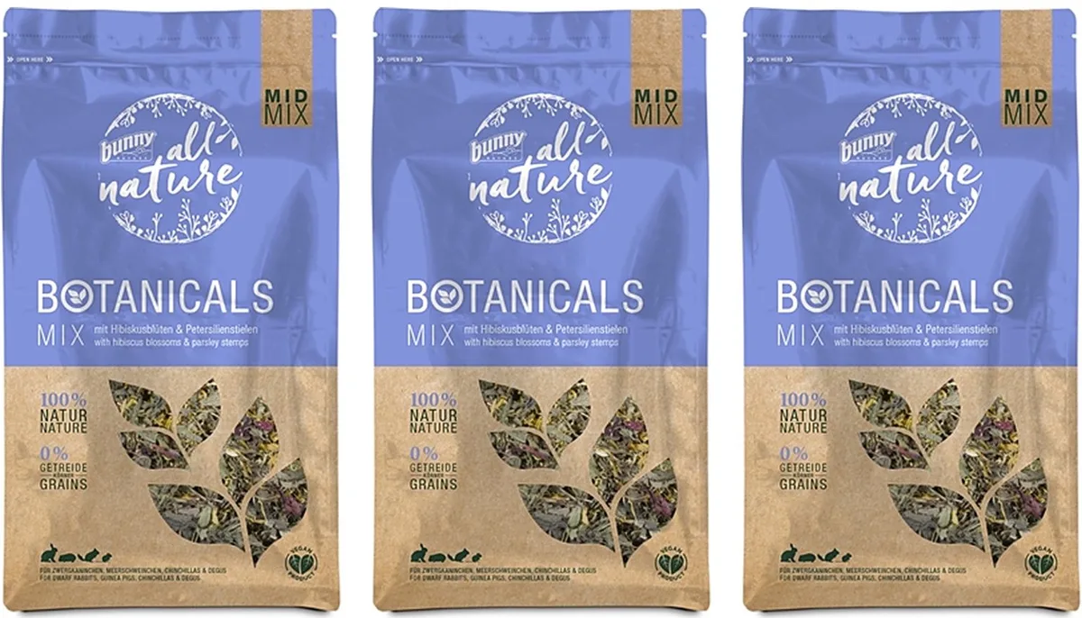 Kruidenmix Snack Knaagdieren BUNNY NATURE - Midi Mix Hibiscusbloesem 150gr - 3 stuks - Multipack de Bunny Nature – photo produit