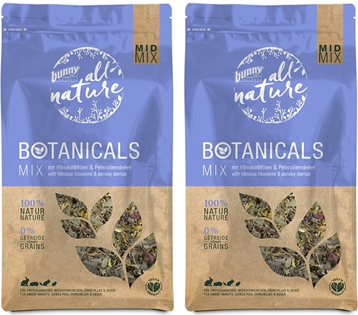 Kruidenmix Snack Knaagdieren BUNNY NATURE - Midi Mix Hibiscusbloesem 150gr - 2 stuks - Multipack de Bunny Nature – photo produit