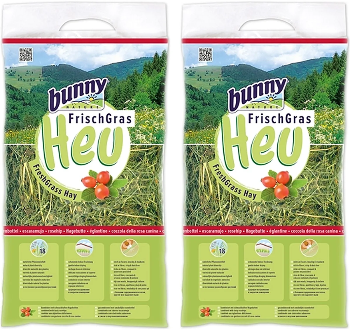 Vers Gras Hooi BUNNY NATURE - Rozenbottel 500gr - 2 stuks - Multipack de Bunny Nature – photo produit