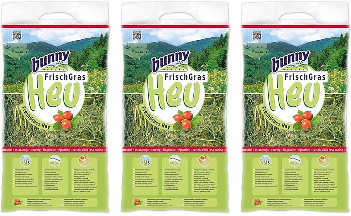 Vers Gras Hooi BUNNY NATURE - Rozenbottel 500gr - 3 stuks - Multipack van Bunny Nature – productfoto