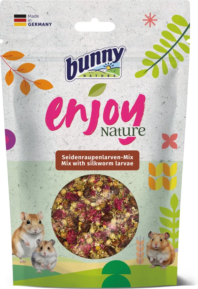 Zijderups Larven Snack 40gr von Bunny Nature – Produktfoto