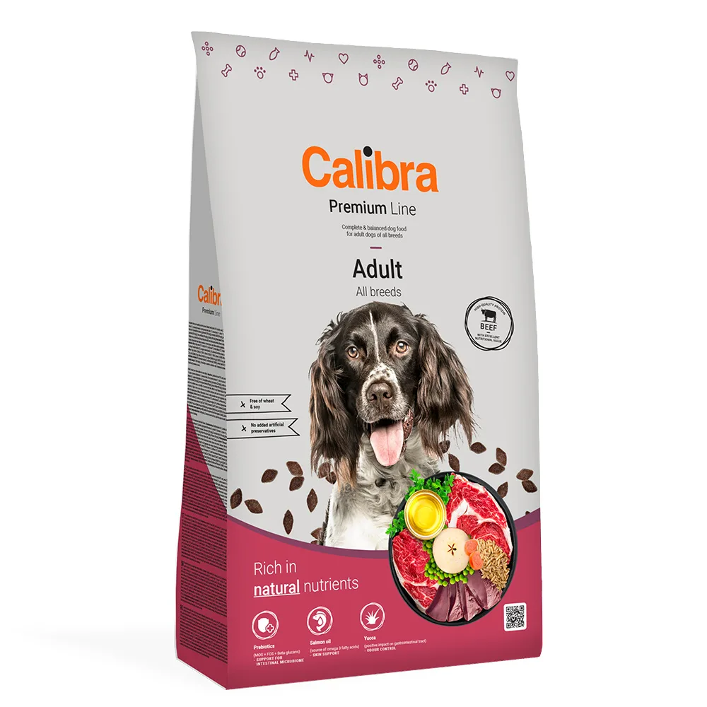 12kg Calibra Dog Premium Line Adult Rundvlees Hondenvoer Droog van Calibra – productfoto
