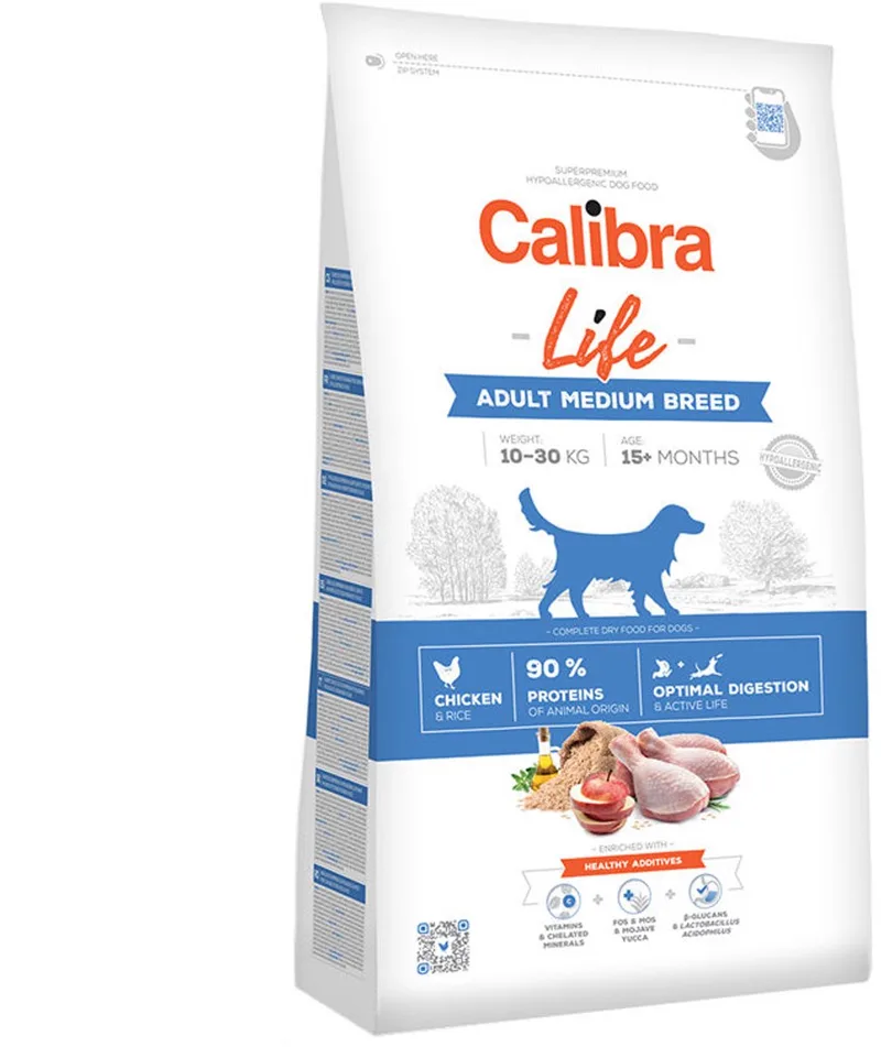 Nourriture Pour Chien Au Poulet Life Adult Medium Breed 12kg de Calibra – photo produit