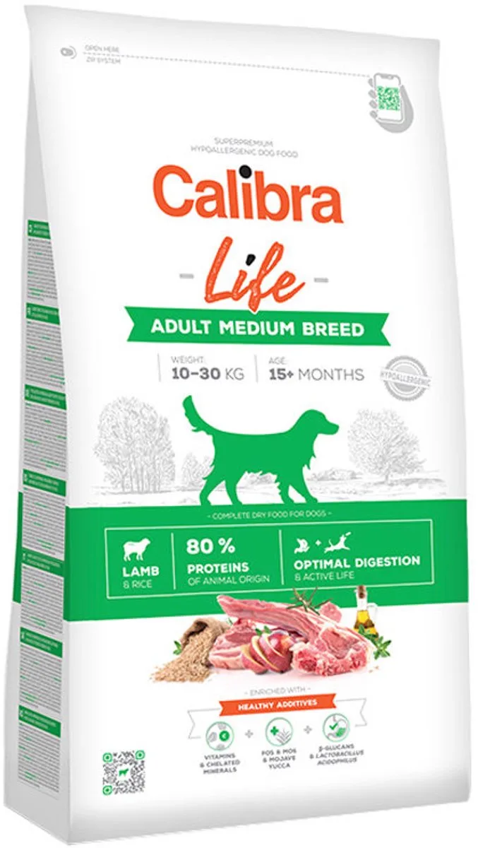 Lamm Für Ausgewachsene Hunde Mittlerer Rassen 12kg von Calibra – Produktfoto