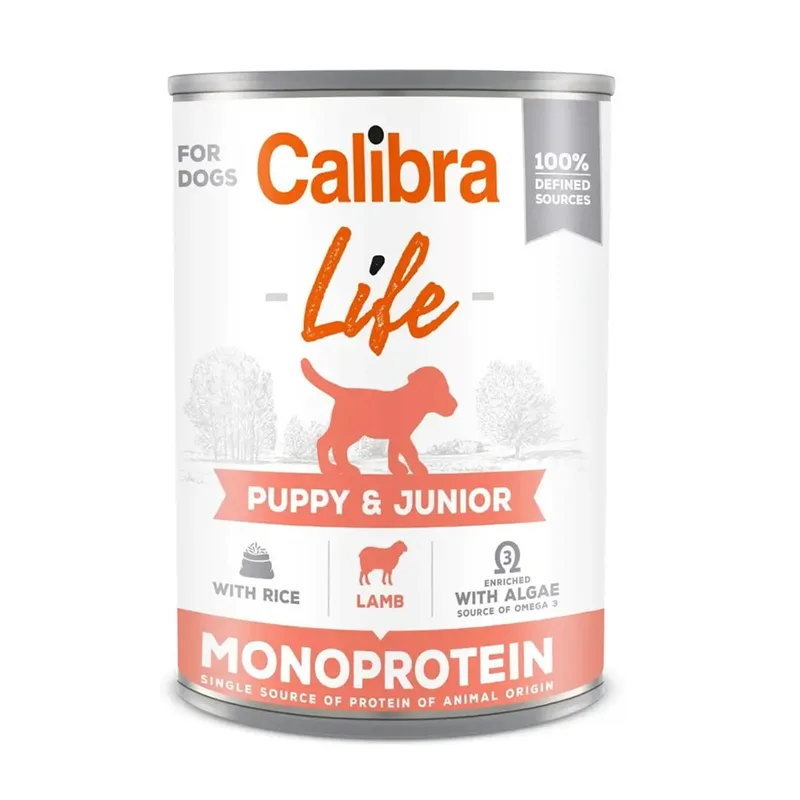 Dog Life Valp & Junior Våtfoder För Hundar Lamm & Ris 400 G von Calibra – Produktfoto