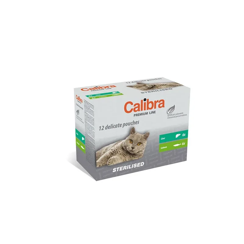 Gesteriliseerde Zakjes Multipack Doos 12x100g Natvoer Voor Katten by Calibra – product photo