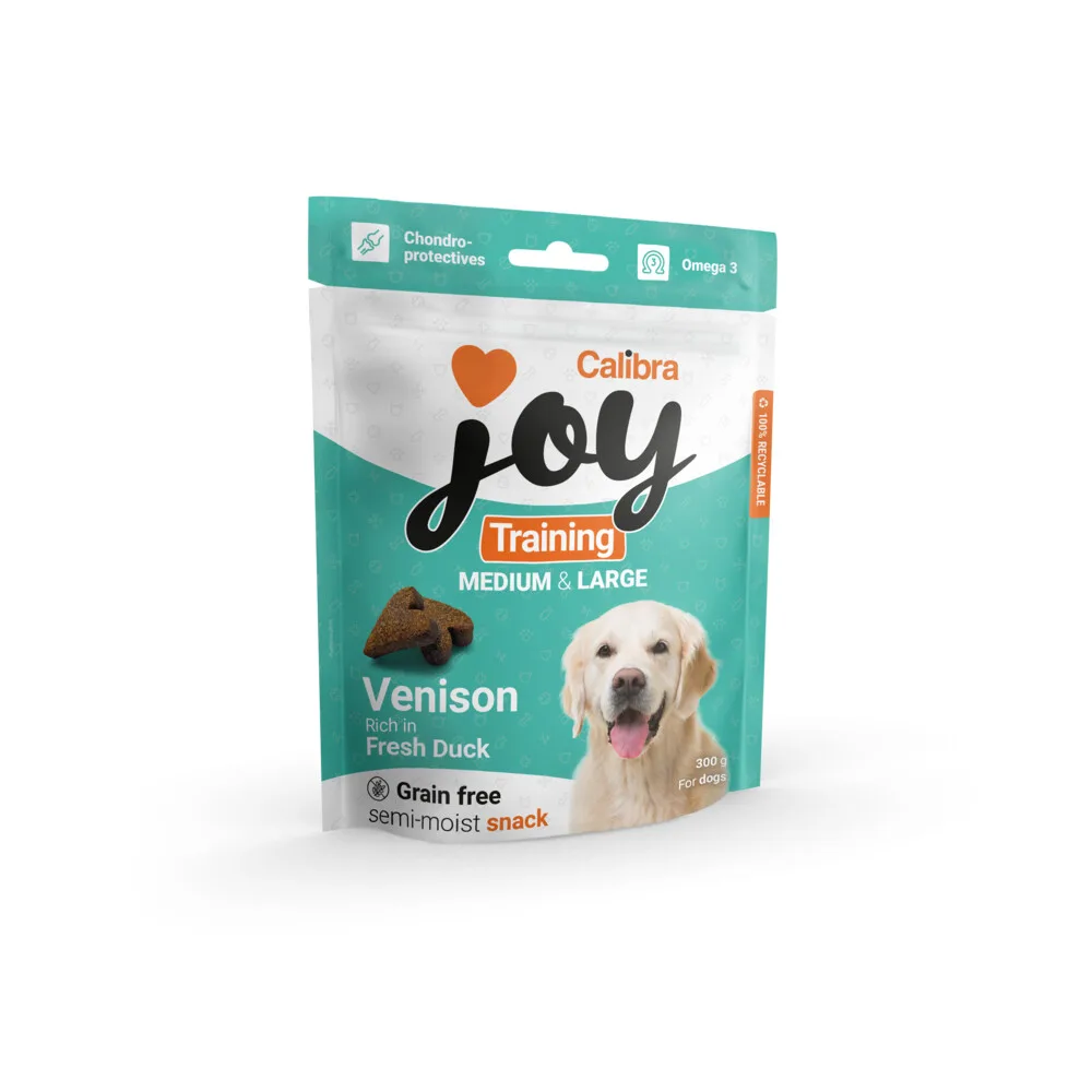 Hondensnack Joy Training Medium & Large Hert & Eend 300 gr von Calibra – Produktfoto