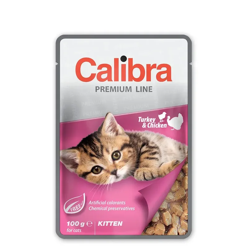 Kitten Pouch Kalen Kip Doos 24x100g Natvoer de Calibra – photo produit