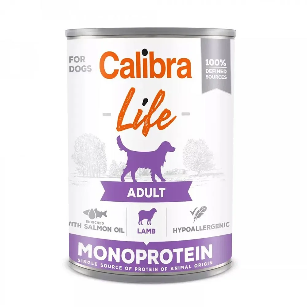 Life Adult Natvoer Voor Volwassen Honden Met Lam Monoproteïne 0.4kg van Calibra – productfoto