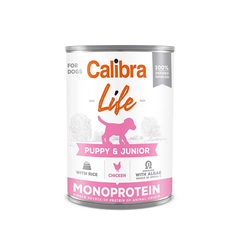 Life Can Puppy And Junior Kip En Rijst 6x400g Hondenvoer by Calibra – product photo