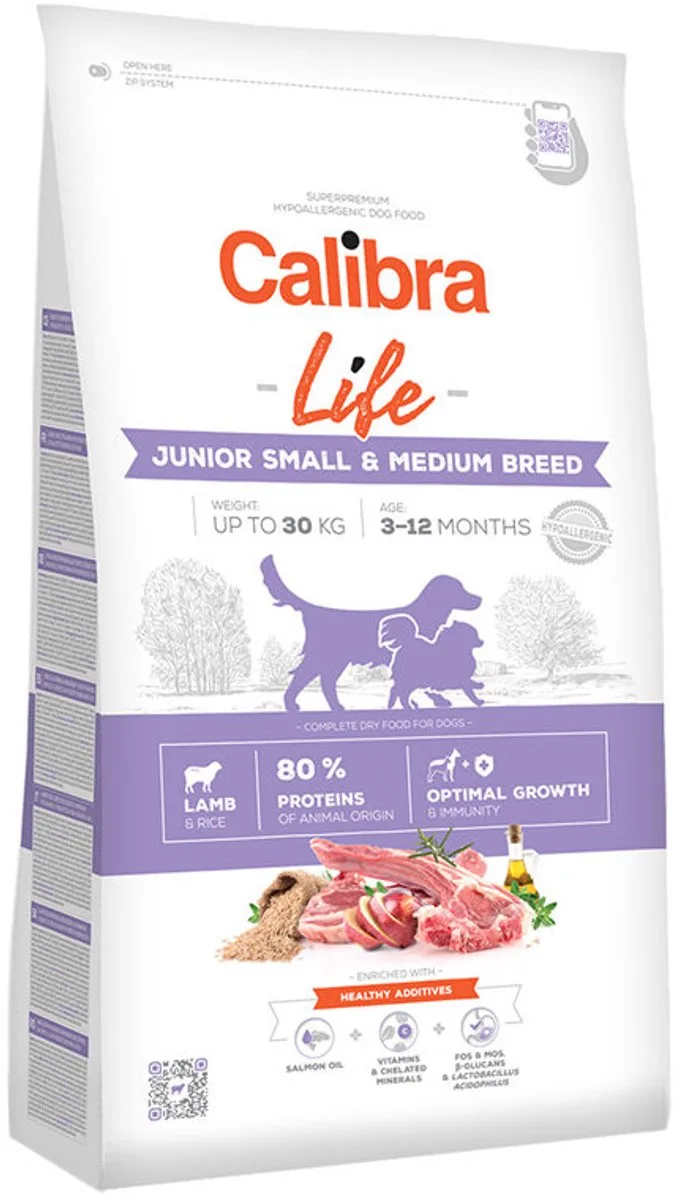 Life - Droogvoer voor Jonge Kleine en Middelgrote Honden - Lam - Graanvrij - Huid- en Voedingsgevoelig von Calibra – Produktfoto