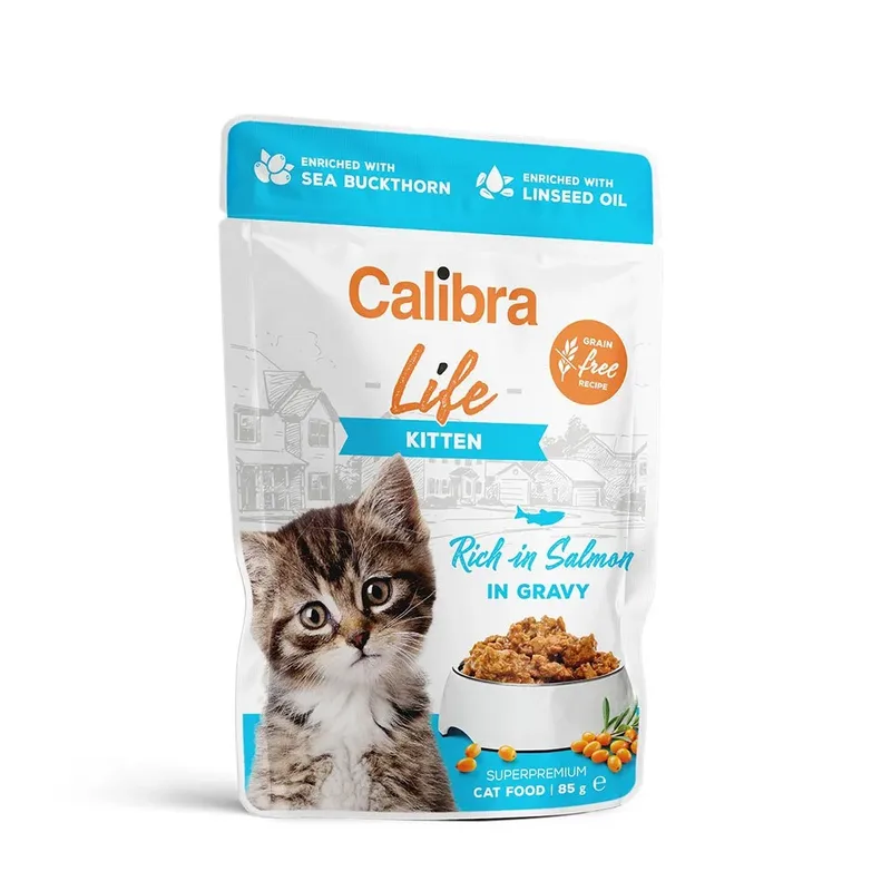 Life Pouch Kitten Zalm In Saus 28x85g Natvoer Voor Katten de Calibra – photo produit