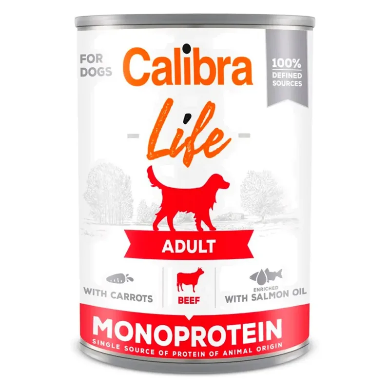 Natvoer Voor Volwassen Honden Met Rundvlees En Wortelen 400g by Calibra – product photo